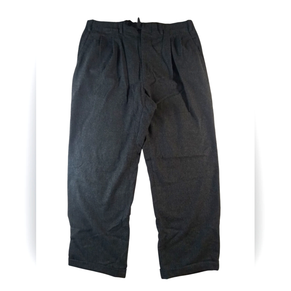 Kiton Napoli Wool Dresspants Pleated cuffed Charcoal black Mens Size 39×42
